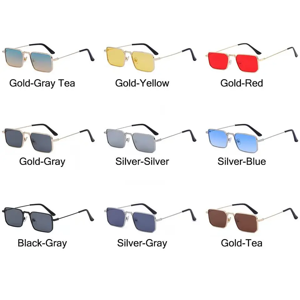 Retro Square Sunglasses Men Women Brand Designer Vintage  display picture 3