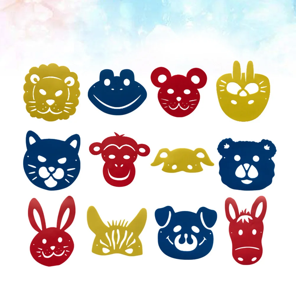 1 Zestaw Szablonów do Malowania Zwierząt z Kreskówek, Wielowzorowe, Kolorowe, Wydrążone Szablony DIY do Rysowania, Narzędzia do Kreatywnego Rękodzieła dla Dzieci