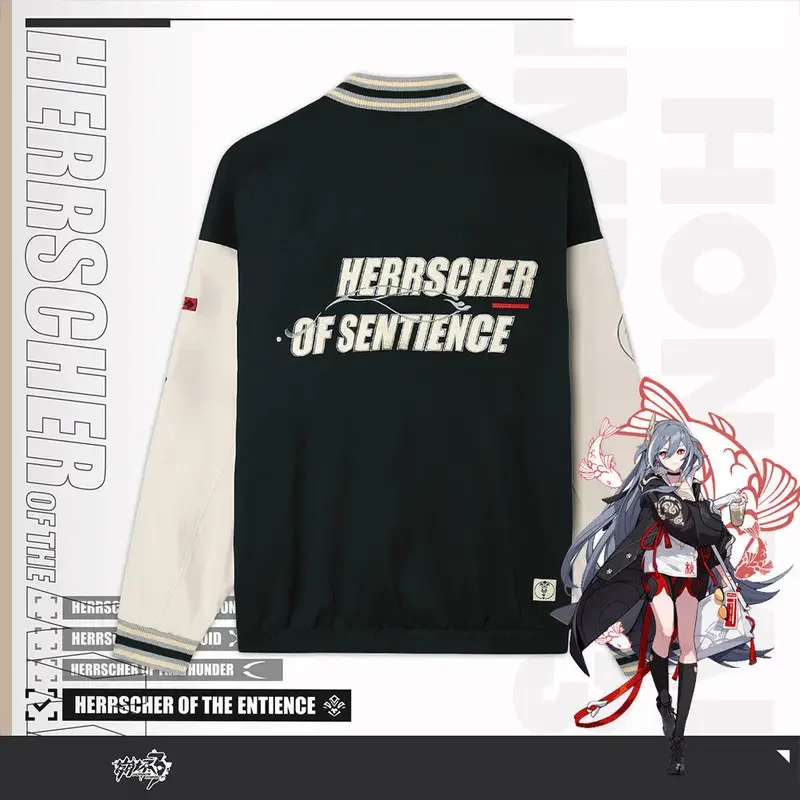 2022 Honkai Impact 3 Kiana Kaslana Anime Cosplay béisbol gabardina larga chaqueta Otoño Invierno harajuku chaqueta Casual Unisex