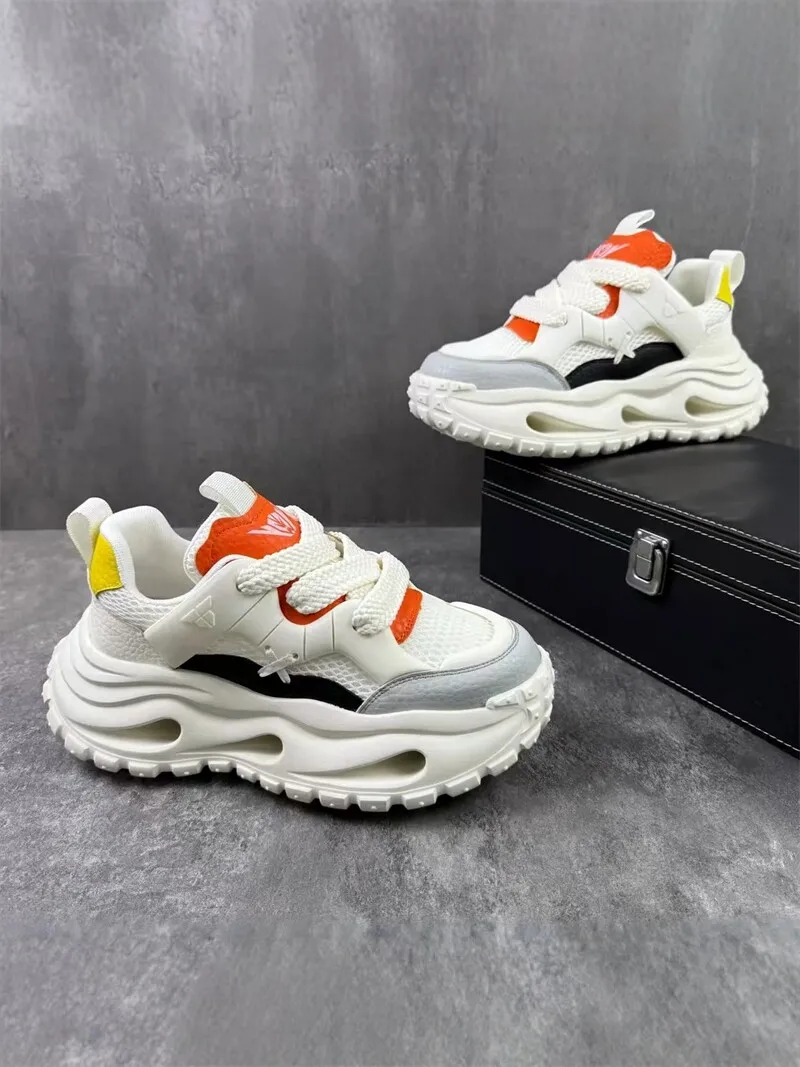 Men's Sporty Dad Shoes with Inner Heightening Thick Bottom Anti-Slip Casual Shoes Fashionable Trendy Brand 2026 New Autumn Co...