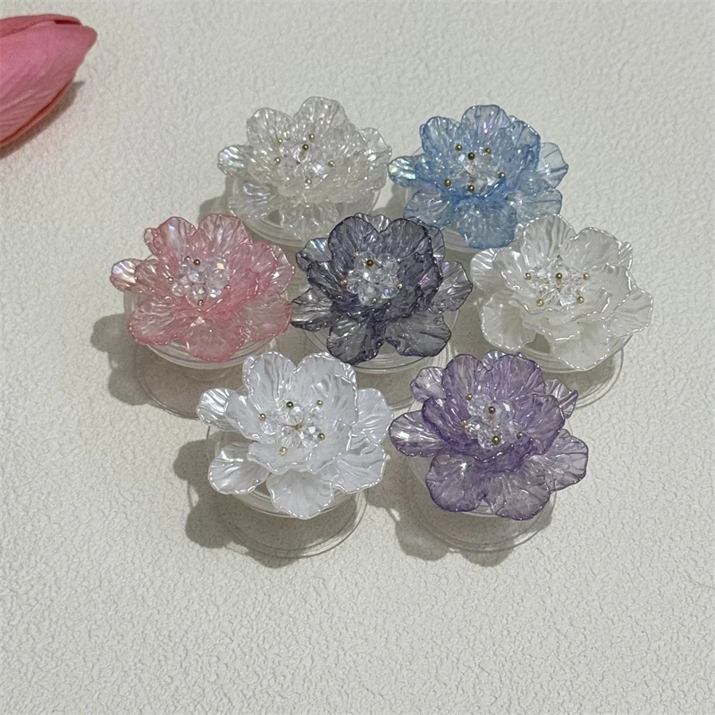 

Fashion Jewelry Flower Mobile Phone Stand Holder Grip Tok Support Plastic Flora Universal Smartphones Desktop Case Cover Bracket