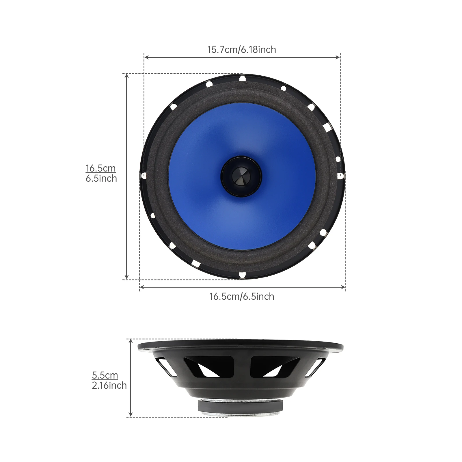 2 pcs 6.5 Inch Car Speakers 600W 4 Way Car HiFi Full Range Frequency Speakers , Universal Coaxial Speakers