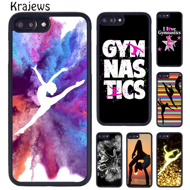 Krajews gymnastics silhouette phone Case For iPhone 16 15 14 Plus 11 12 mini 13 Pro X XR XS Max cover shell coque