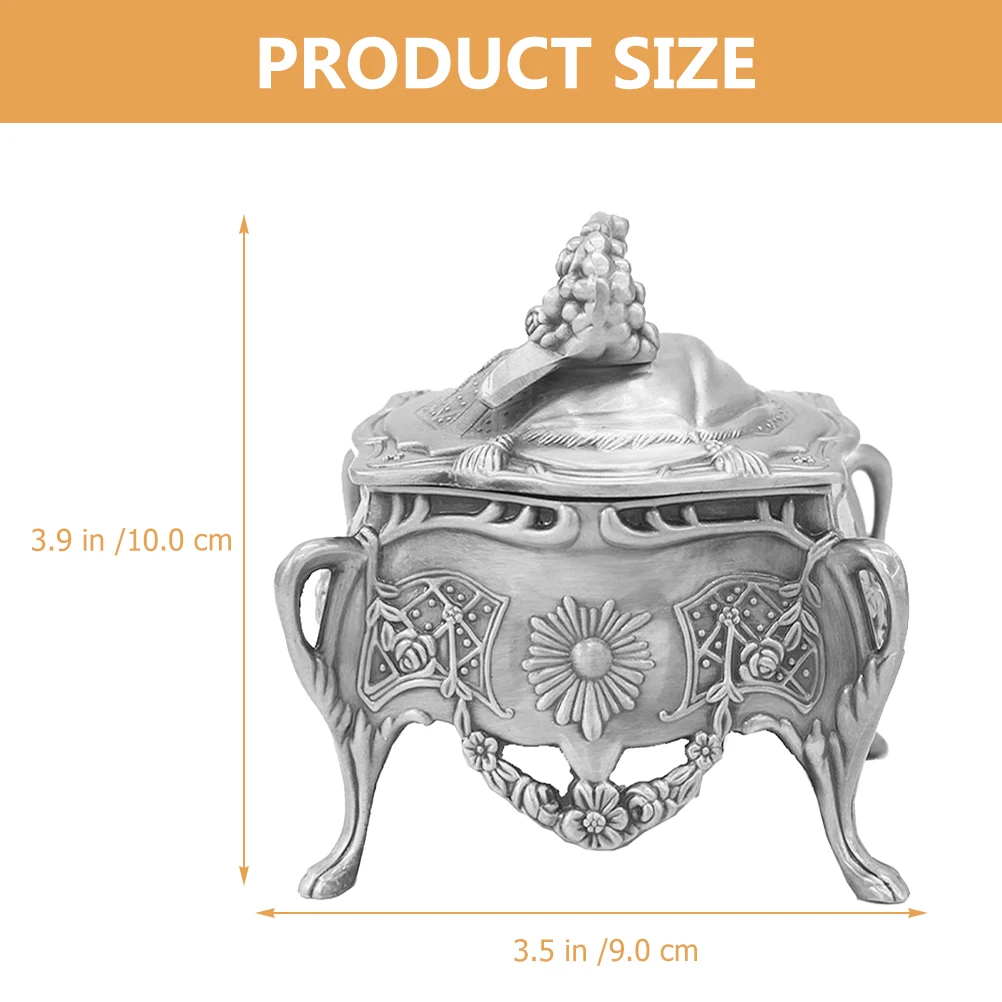Vintage Jewelry Box Metal Storage Case for Bracelets Brooches Smooth High Foot Container ganizer for Female