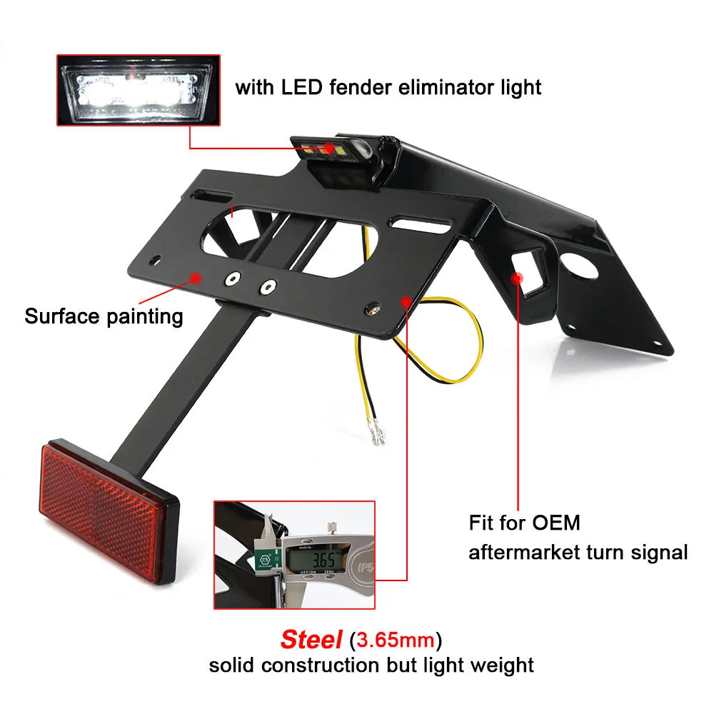 License Plate Holder Fender Eliminator kit Fit For Ducati Monster 950 2021-2024 937 2021 Motorcycle Rear Tail Tidy LED Light