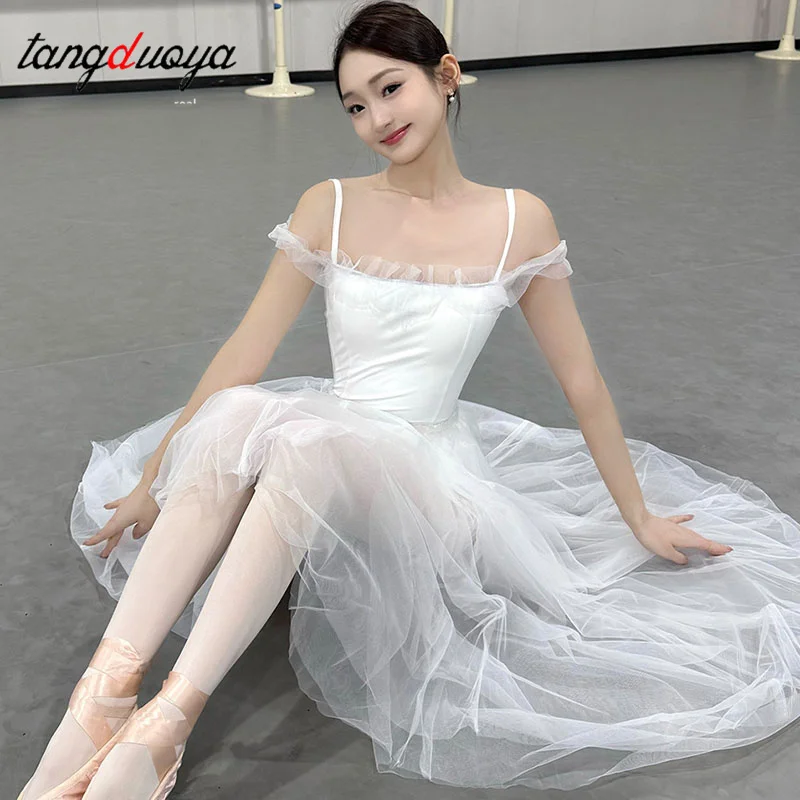 Off Shoulder Women Ballet Leotard Gymnastics Practice Yoga Clothes Ballerina Swan Lake Costume Girls Ballet Swimsuit