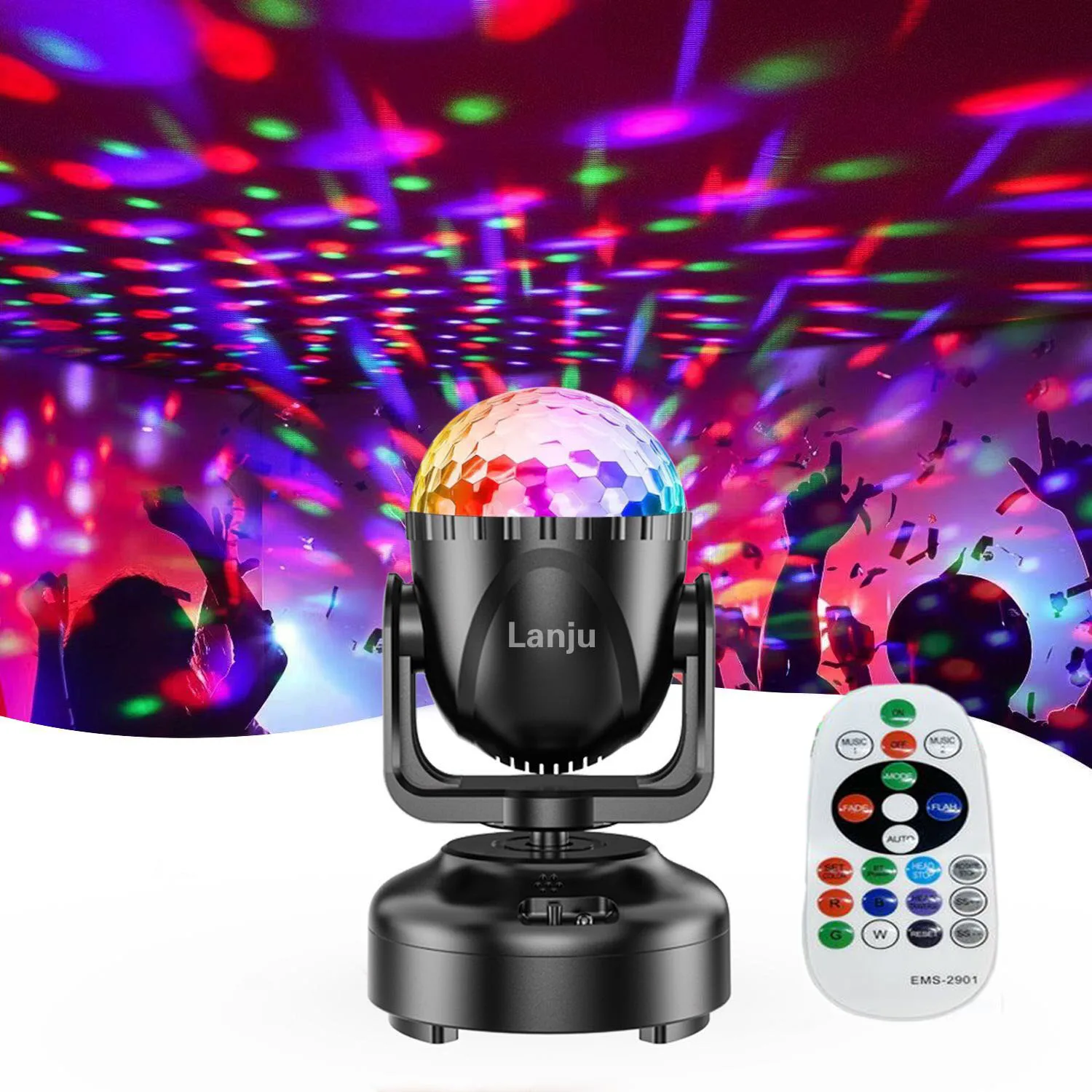 LED Bluetooth Mini Shake Head Light 10W Beam Rotating Stage Light KTV DJ Christmas Bounce Bar Home Projection Magic Ball Light