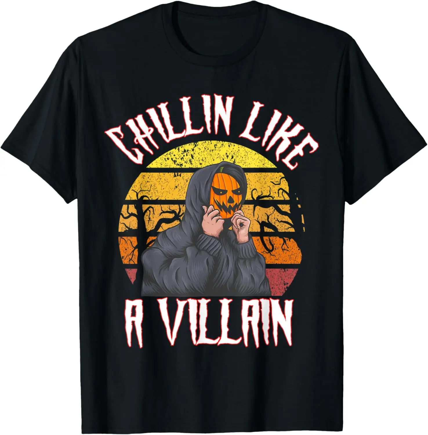 

Винтажная футболка с потертостями из фильма ужасов Chillin Like a Villain