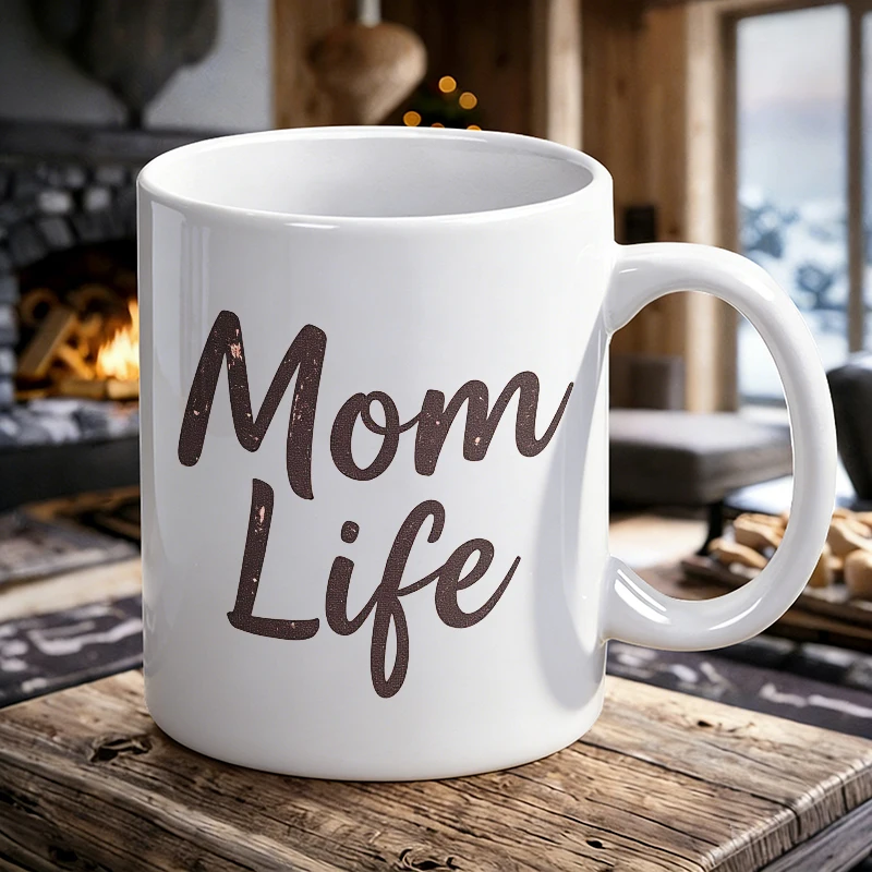 

Mom Life - Pink Watercolor Textured Wall Art Mother's Day printed Mug