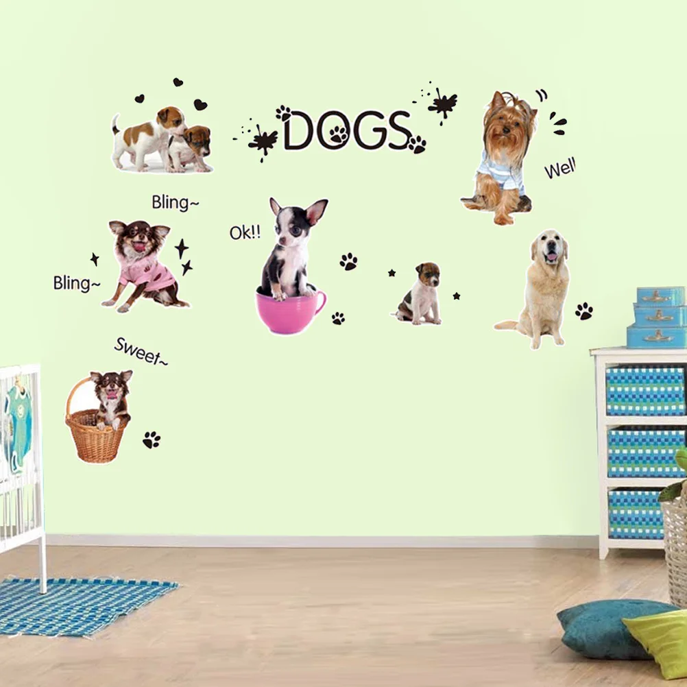 

Puppy Dogs Wall Sticker High Quality Self-Adhesive Removable Decoration for Kids Room Living Room Bedroom Dogs Wall Sticker