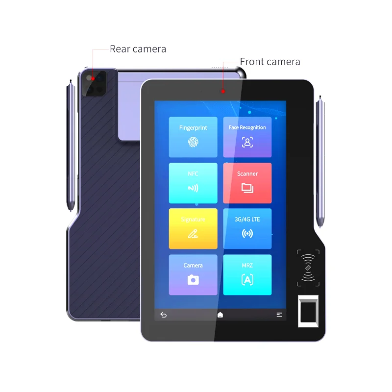 Joyusing 10.1 Inch Android Mobile Tablet with Biometric Signature Pad Optional Face Recognition Camera for Business Use