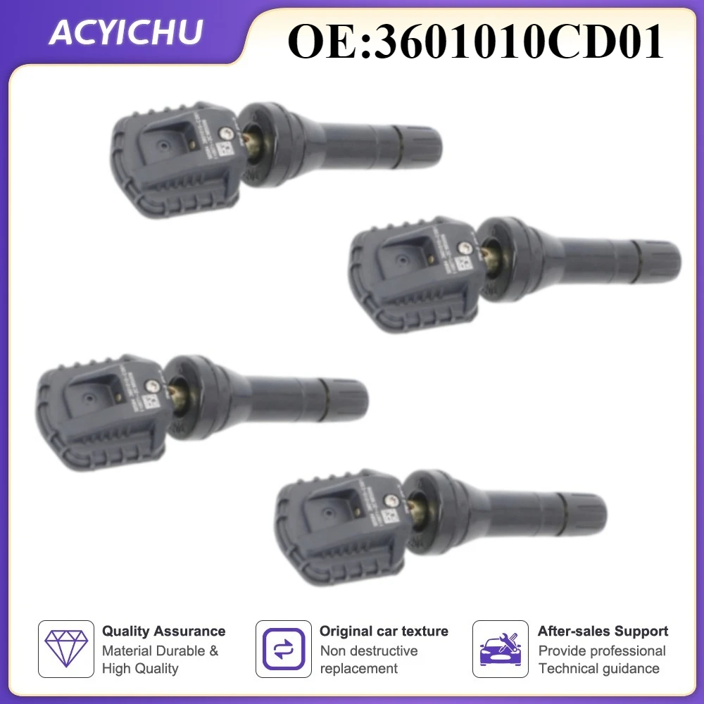 4PCS 3601010CD01 433MHz NEW TPMS Tire Pressure Sensor For ChangAn CS35 CS55/CS75/EADO PLUS Raeton CC UNI-K UNI-T 3601010-CD01