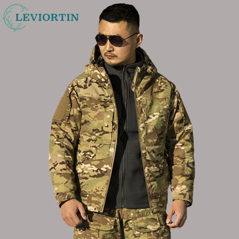 

Men's Outdoor Heat Reflective Tactics Wadded Coat Winter Thickened Warm Cotton Windproof Durable Charge Outwear Jacket