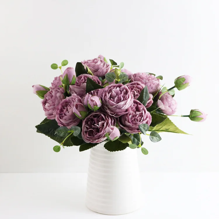 Künstliche Blumen, Rosen, Seidenpfingstrosen, Brautstrauß, Heimdekoration, Tischdekoration, Festival, Hochzeit, Scrapbook, künstliche Pflanzen, DIY-Geschenke, Requisiten – Detail 5