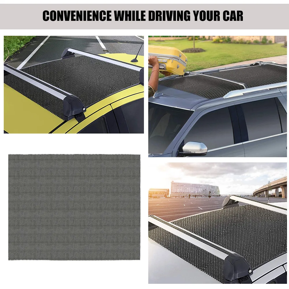 Roof Rack Cargo Mat Solid Construction Non Slip Car Roof Pad Trimmable Universal Fit Keeps Belongings Organized Safe during