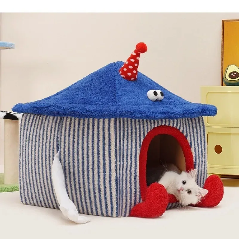 

Cat Litter Winter Warm Cat Villa House Removable Washable Net Red Cat Litter Sofa Bed Dog Kennel Universal Pet Dog House Sofa