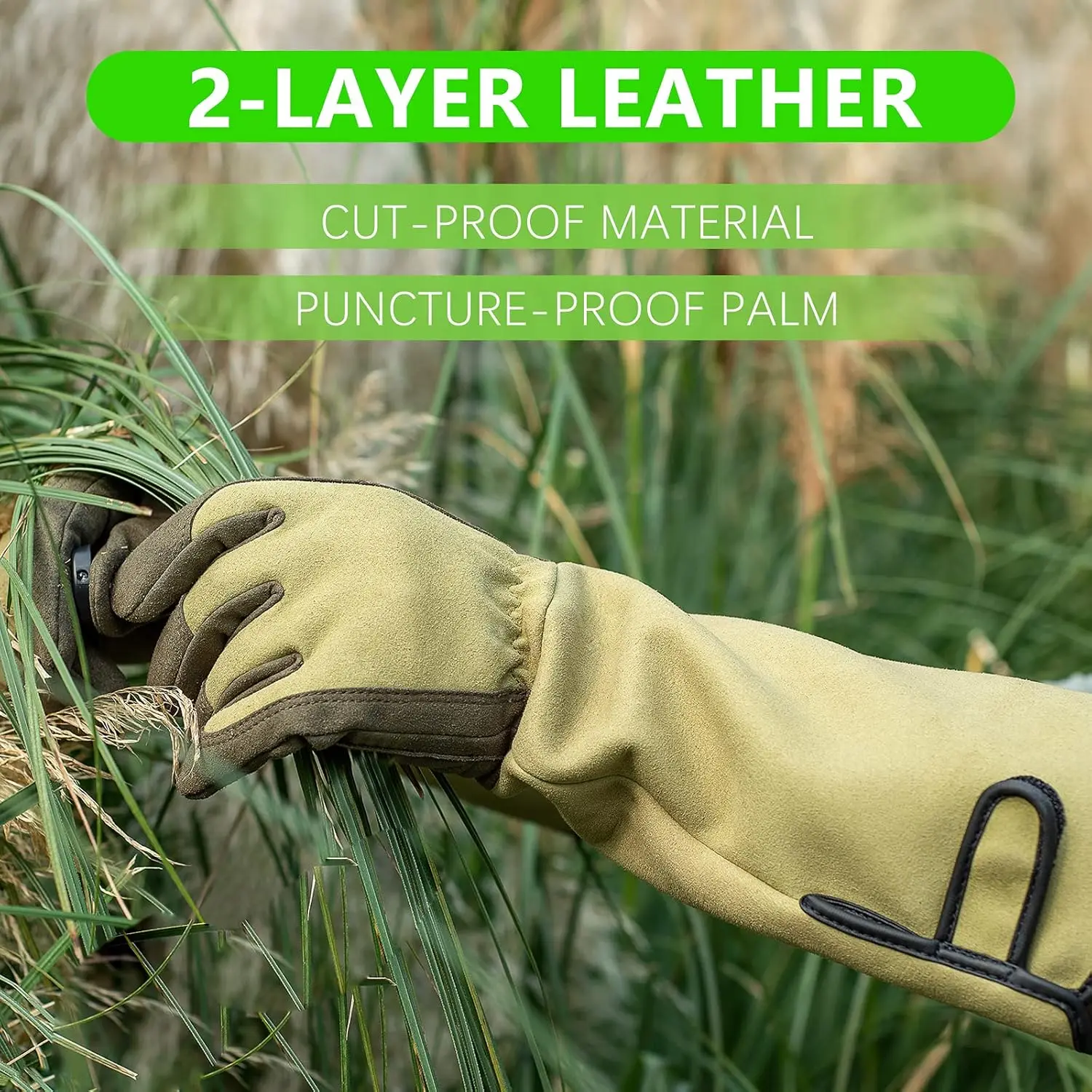Professional Gardening Gloves Thorn Proof 18 Inch Long Arm Protection with Synthetic Leather Palm for Rose Pruning Men Women