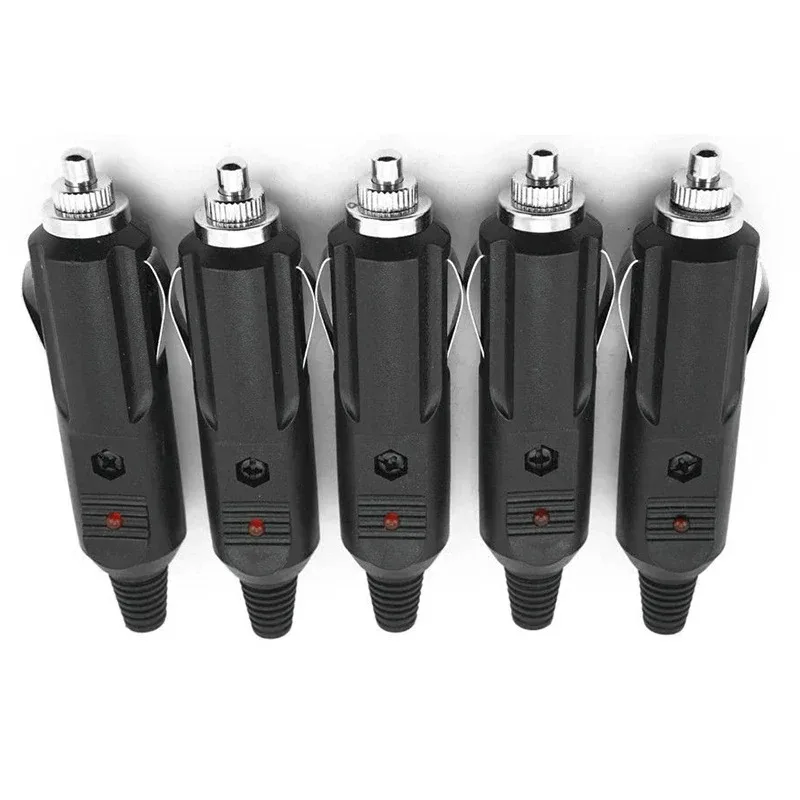 Car Cigarette Lighter Plug Fuses 5A With LED Indicator Plug Power Charger Adapter Connector Fuse Converter Plug 12V To 24V 5Pcs