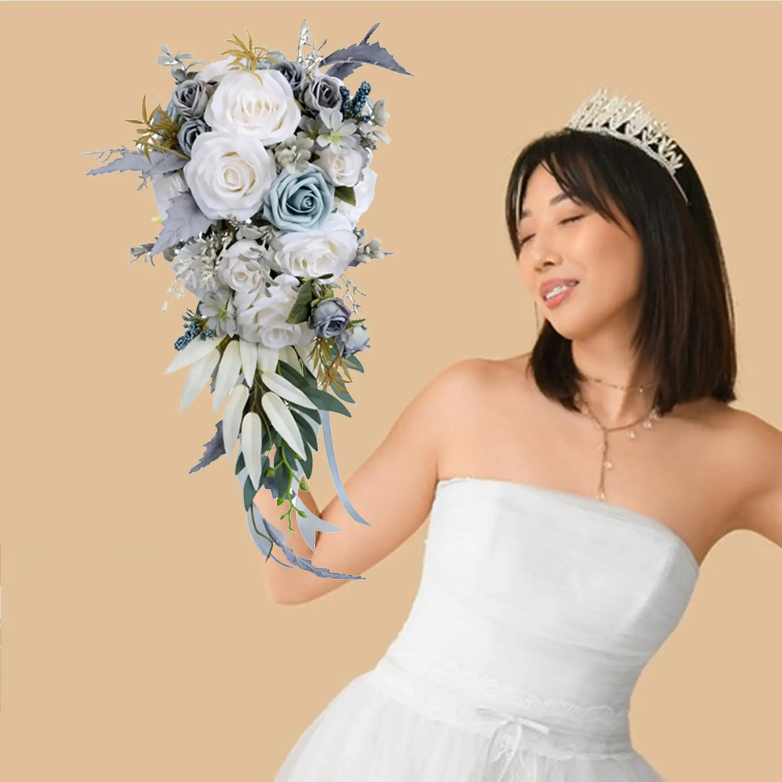

Wedding Bouquet Boho Tossing Cascading Bouquet for Confession Party Ceremony