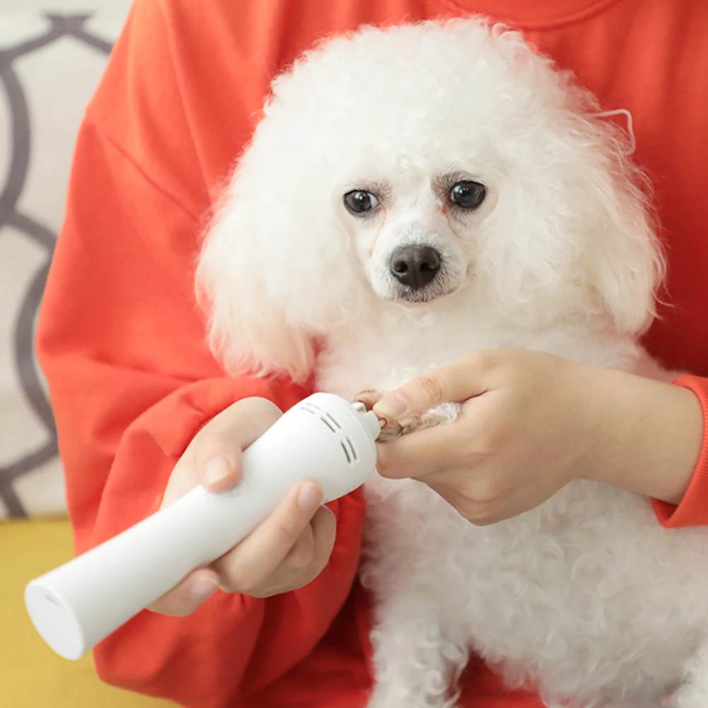 

Electric Nail Clipper Safe Dog Claw Cutter Cat Trimmer Cleaning Tool Nail Grinding Tool Pet Supplies (White)