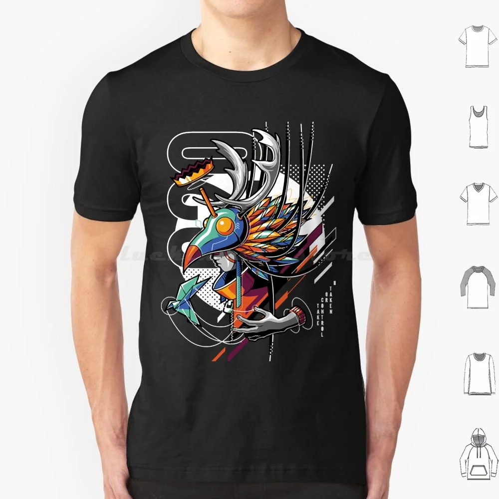 Take Control T Shirt Men Women Kids 6Xl Weird Abstract Antler Colorful Crown Deer Graphic Modern Odd Origami Strange Tribe