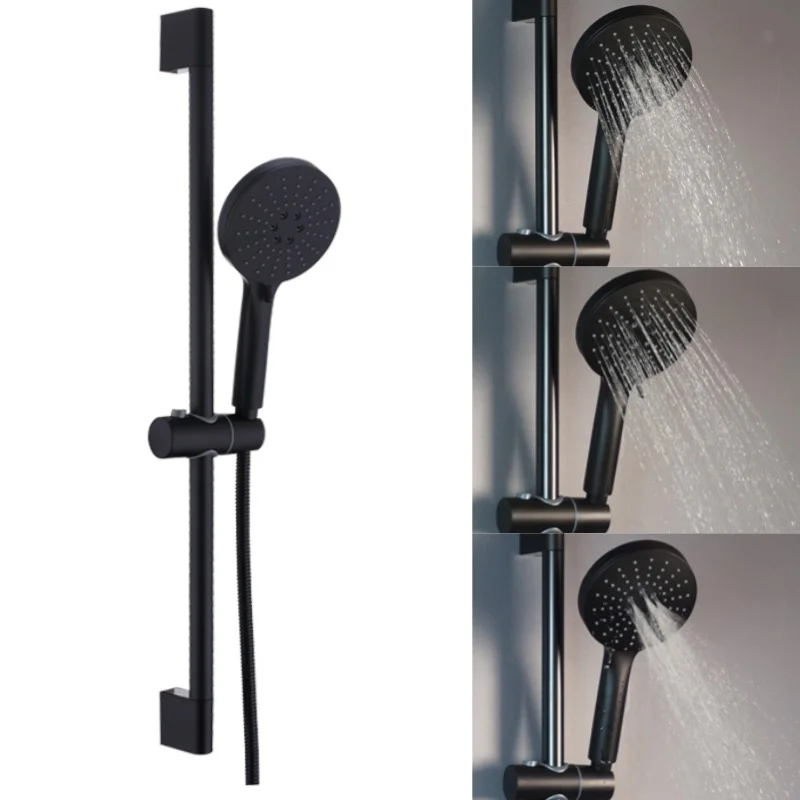 

High Pressure ABS 3 Function Rain Shower Head Shower 1.5M Hose Stainless Steel Adjustable Lifting Rod Bathroom Accessories