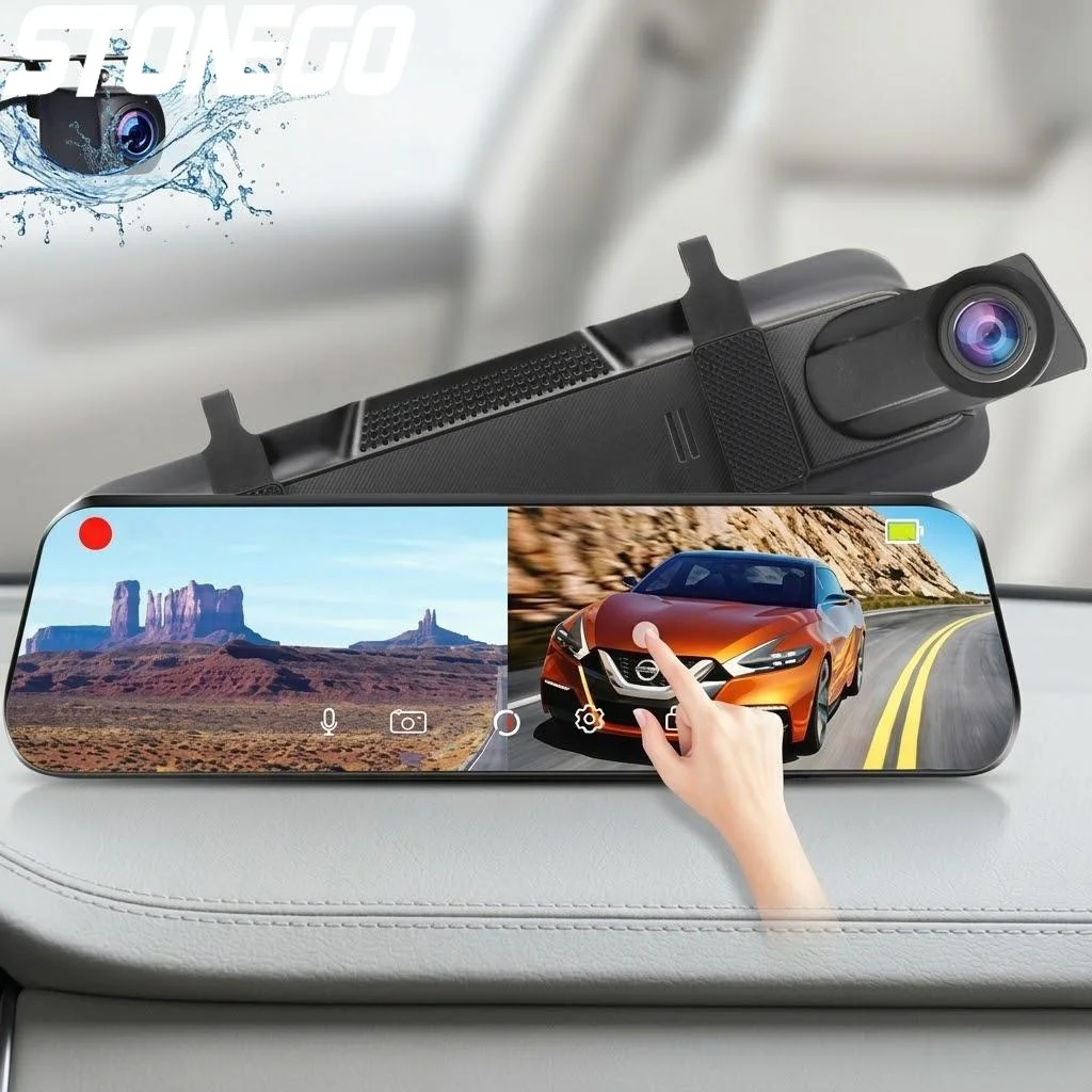 

Видеорегистратор 4K с Wi-Fi и сенсорным экраном, двойная камера (передняя и задняя), круглосуточный мониторинг парковки