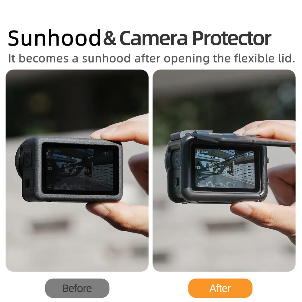 Sunnylife Sunshade Rabbit Cage Frame Case for DJI OSMO Action 6 Foldable Expansion Mount Sunhood Shell Action Camera Accessories
