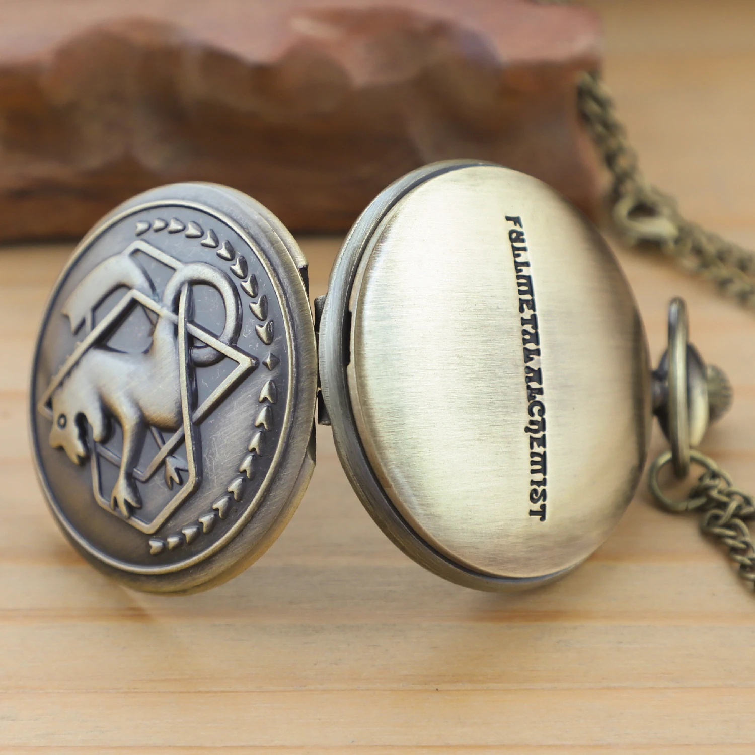 Orologio da taschino al quarzo serie Fullmetal Alchemist in bronzo vintage per donna uomo con accessori per gioielli a catena regali