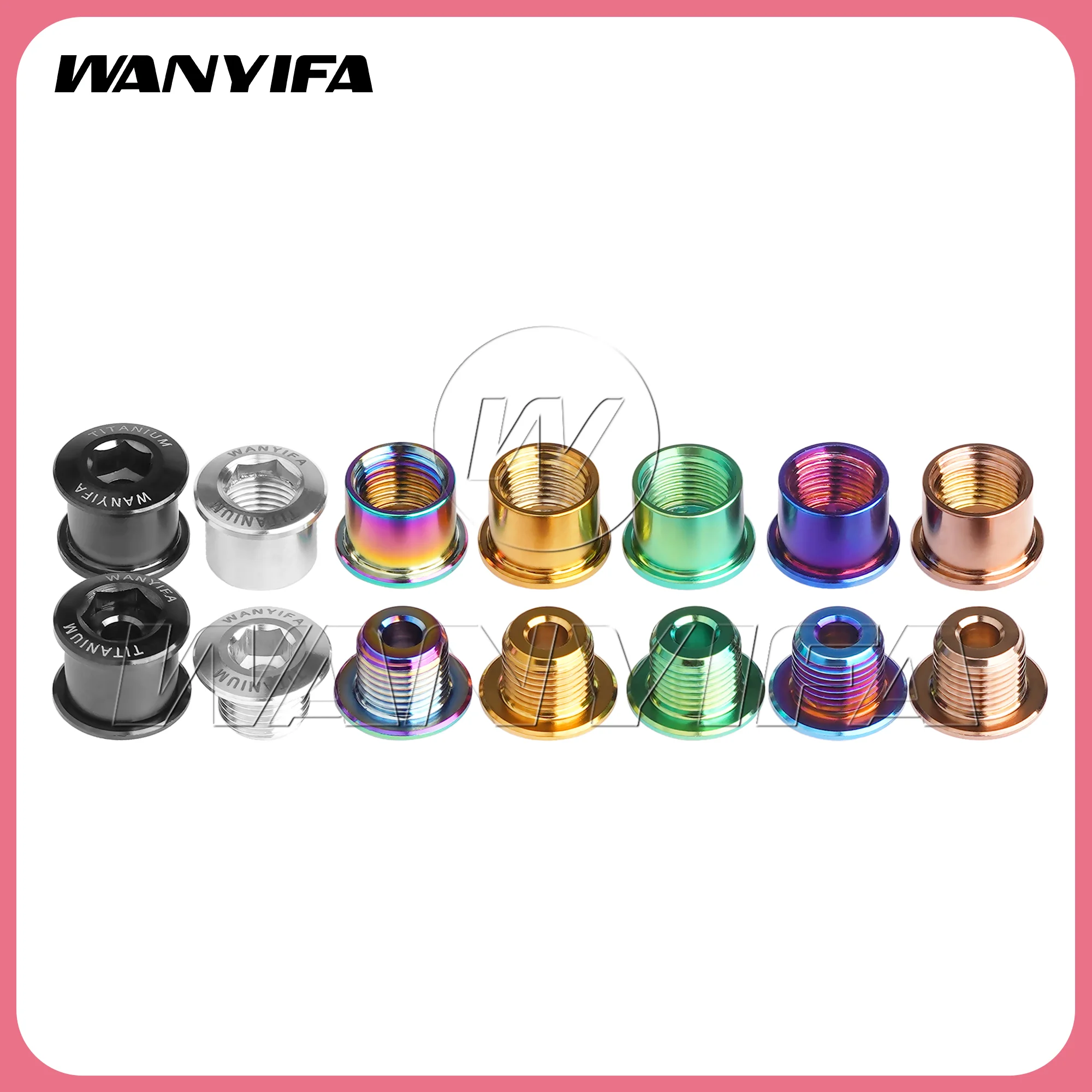 Wanyifa  Titanium Bolt  7MM Bicycle Chainring Disc Pair Locking Screws Crank Sets for Road MTB Bike Chain Wheel Parts