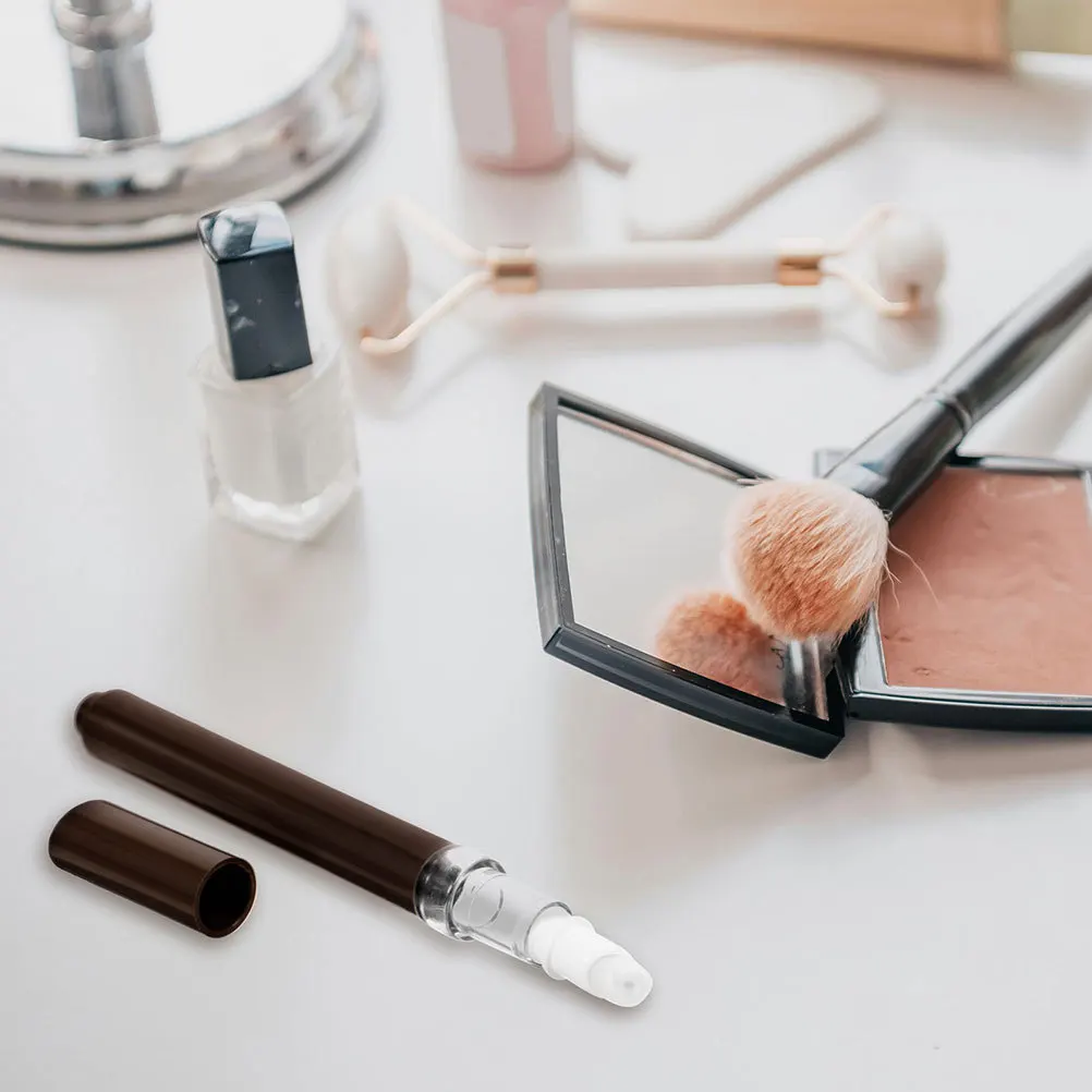 2 قطعة أنبوب ملمع الشفاه القابل لإعادة الملء لون القهوة مع نافذة عرض سعة 2 مللي لزيت البشرة جيل للأظافر تبييض الأسنان المحمولة