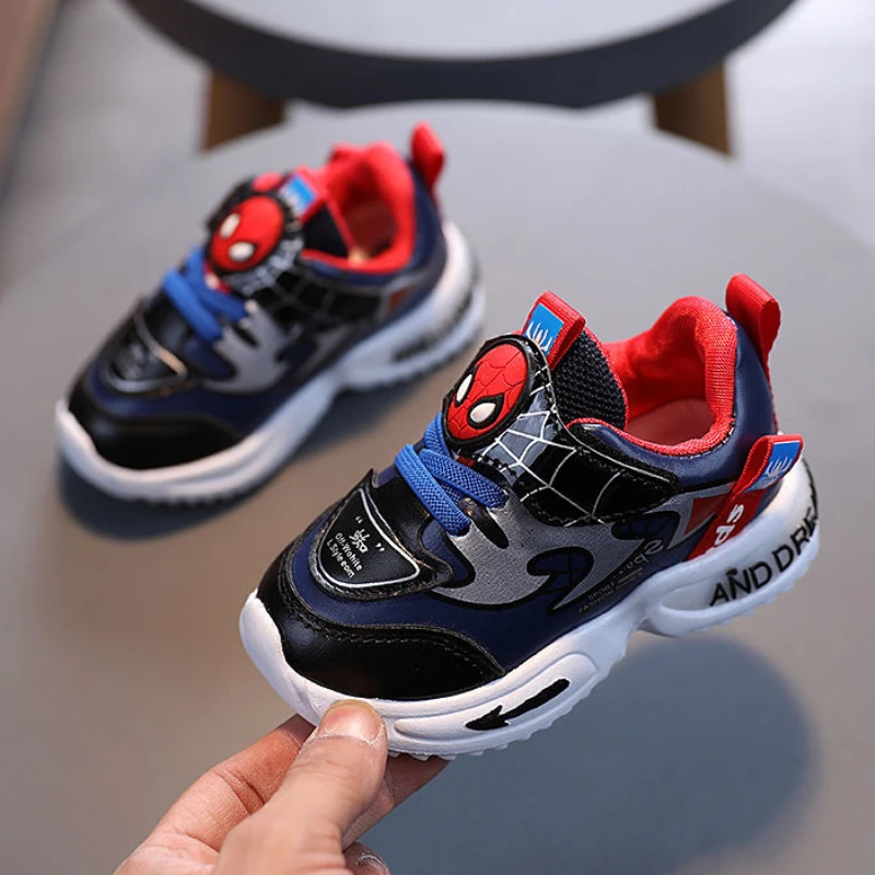 2024 New Arrival Disney Children Casual Shoes Fashion Cartoon Spiderman Boys Sneakers Kids Outdoor Shoes Sport Shoes for 1-6Y