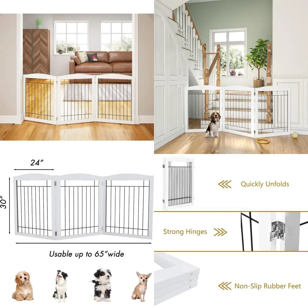 

Очень широкие складные проволочные ворота для домашних животных, дверного проема, лестницы — защитный забор для щенков, высота 30 дюймов