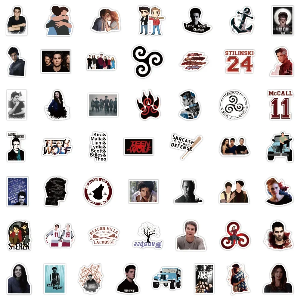 50 قطعة من ملصقات المسلسلات التلفزيونية المراهقين وولف ملصقات رائعة مخصصة على الجدران الإبداعية شارات مقاومة للماء لعبة أطفال يمكنك صنعها بنفسك دفتر لوح التزلج