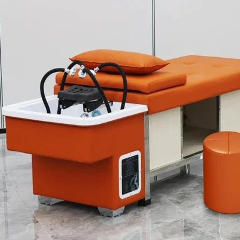 Cabeleireiro manicure cabeça japonesa spa colocar cadeiras de maquiagem lavagem de beleza minimalista shampoo cadeira circulação sillas móveis