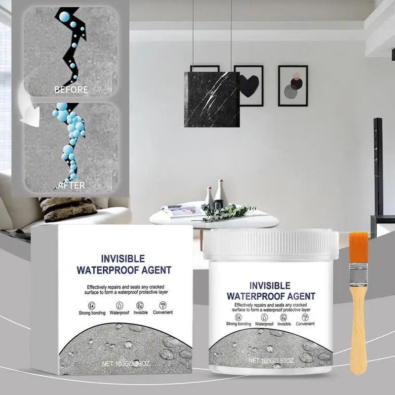 Invisible Waterproof Agent With Brush Leak-Proof Glue Sealant Strong Sealant Toilet Repair Tools Invisible Sealing Coating For