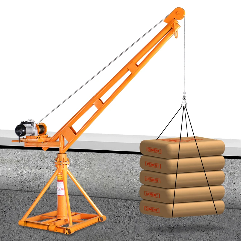 

Factory Sale 1000kg Construction Machinery Mobile Floor Manual Shop Crane Portable Lifting Equipment