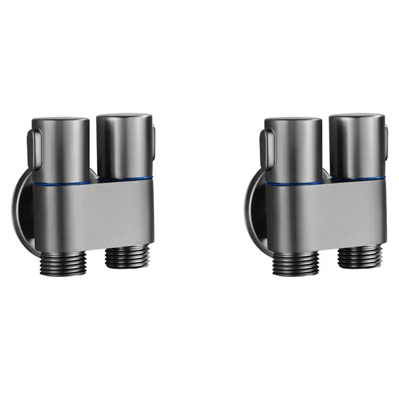 

A53Q-2X Mini Multi-Function Faucet Brass 1 Into 2 Out Dual Control Washing Machine Chrome Tap For Washing Machine A