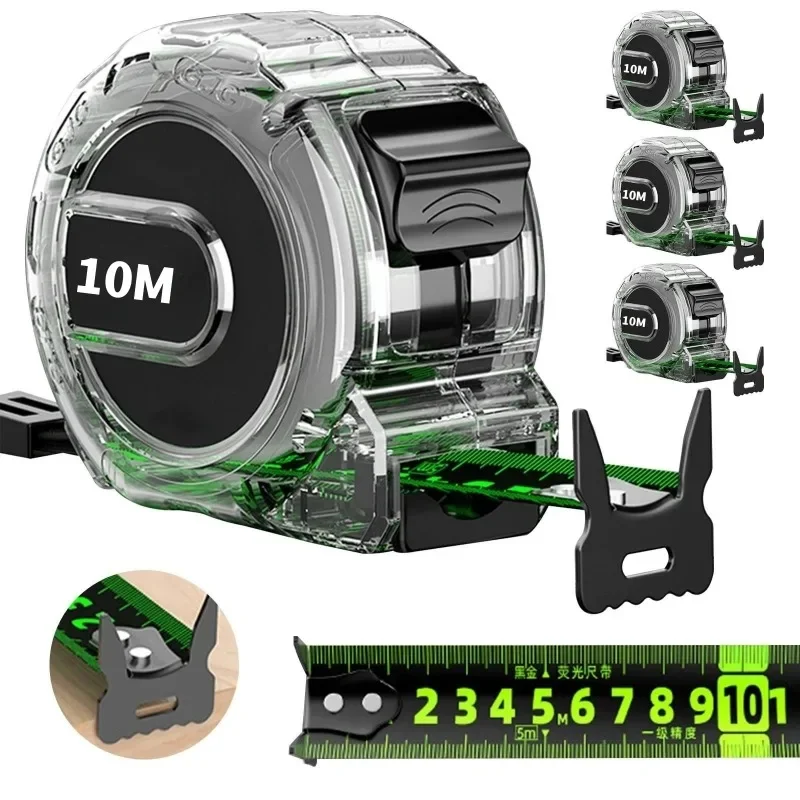 3-10 متر شريط القياس الذاتي قفل عالية الدقة مقياس الفلورسنت ارتداء مقاومة قطرة برهان حاكم لقياس البناء