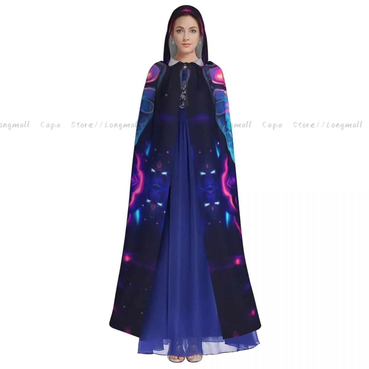 Cosplay Medieval Costumes Butterfly With Glowing Eyes In Cosmic Space Hooded Cloak Capes Long Robes Jackets Coat Carnival
