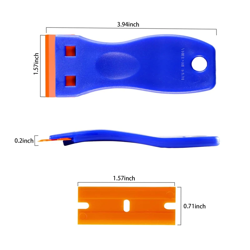 KKJOY Glue Removal Scraper Multifunctional Plastic Glass Removal Cleaning Scraper Car Film Application Tool Razor Paint Scraper