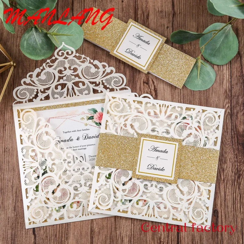 Custom  luxurious royal style wedding invitation card envelope cards invitation wedding