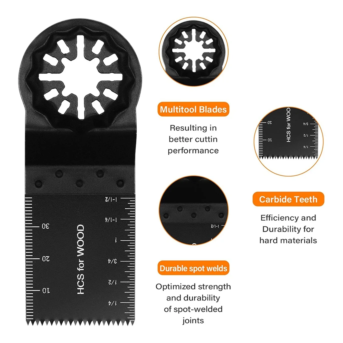 ABKM Multitool Blades,10Pcs Oscillating Saw Blades,Professional Wood Metal Multi Tool Blade Universal Quick Release Saw Blade