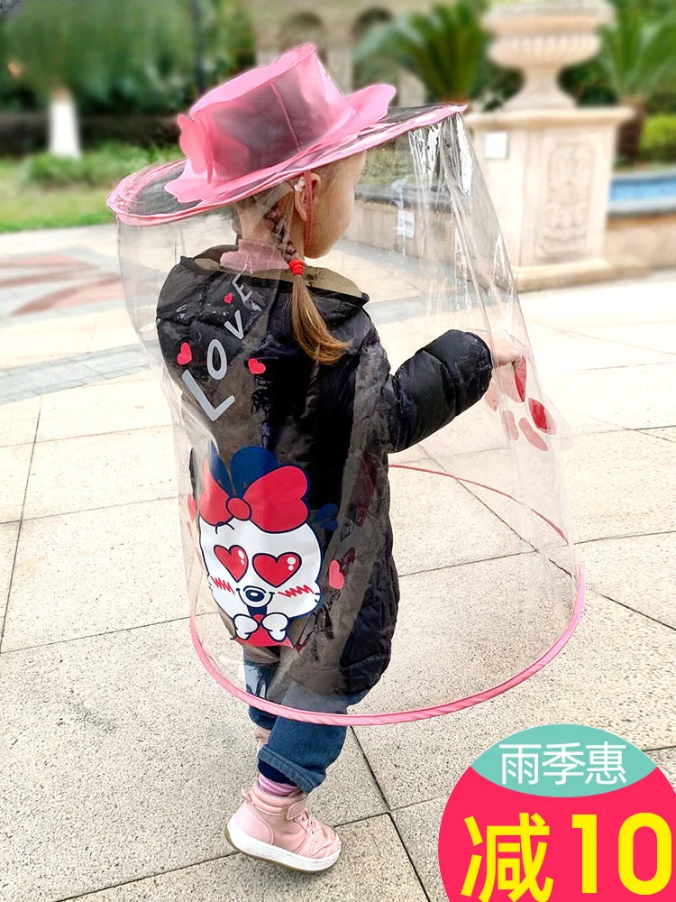 Creative Kids Clear Raincoat Full Coverage Capsule Rain Gear Protective Anti-spray Boys and Girls Tente Trekking Ultralight Gift