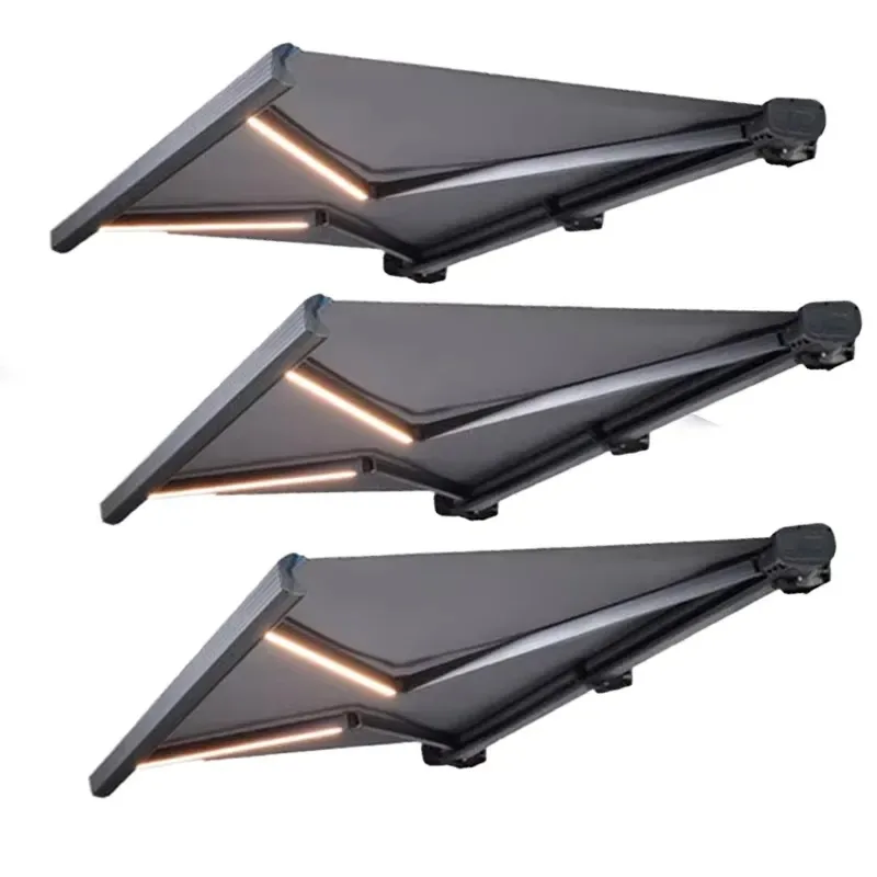 Wholesale Retractable Electric Awning for Balcony Courtyard Garden Restaurant Folding Sunshade