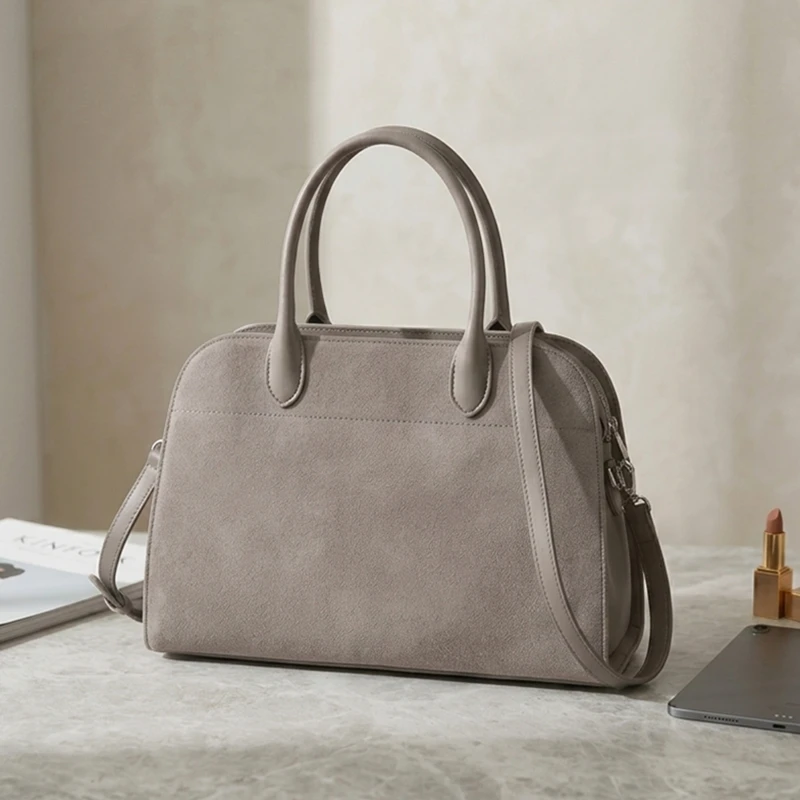 

HIFASHION Сумки-тоут из натуральной замши для женщин, модные сумки с верхней ручкой 2026 года, повседневные деловые женские сумки через плечо
