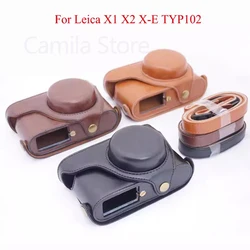 PU Leather Photo Camera Case Body Bag box Bottom Cover shell For leica X2 X1 XE X-E Typ102 Open Battery Design Protective sleeve