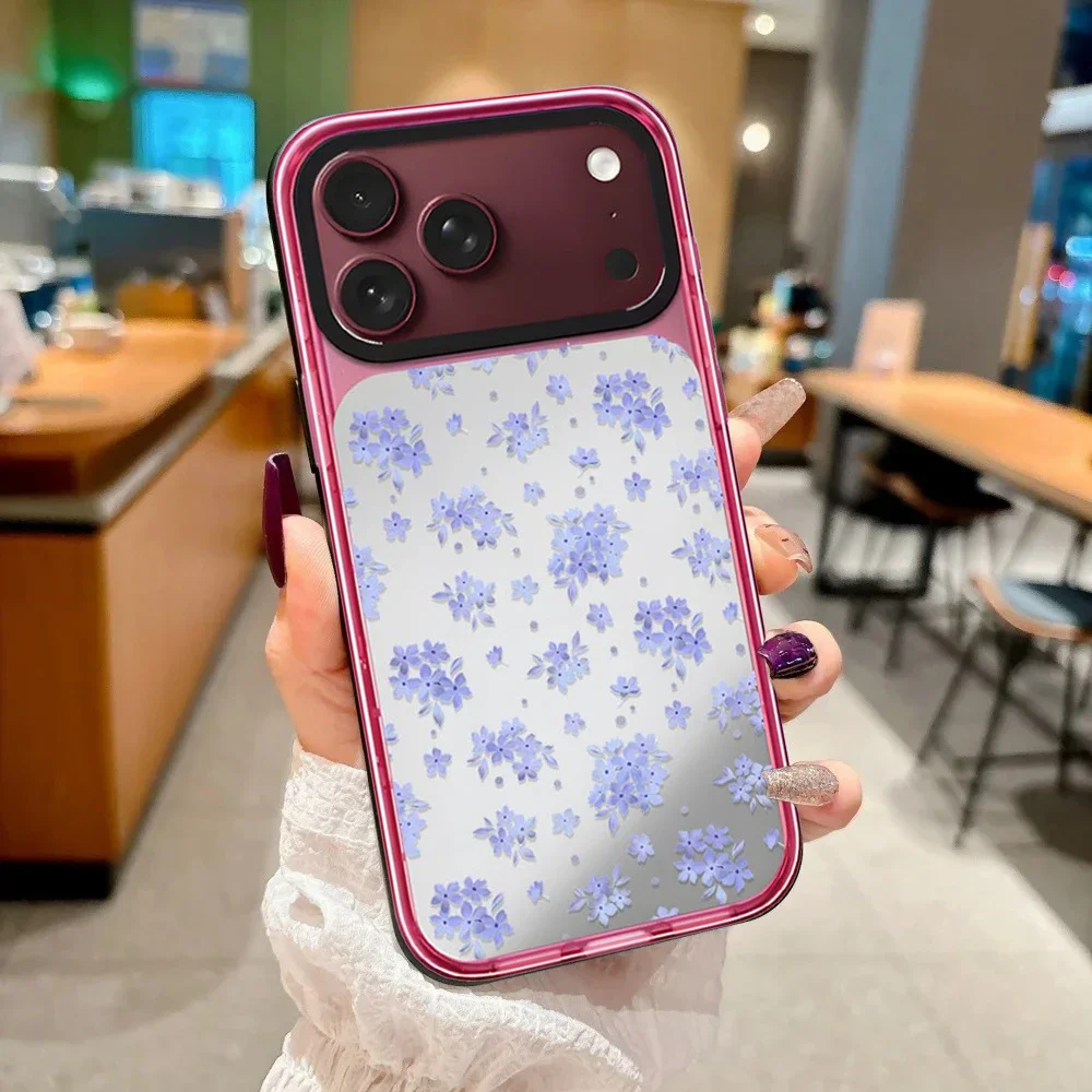 Simple Purple Flowers Impact Case - Mirror / Glaze Magnetic Cover: Compatible with IPhone 18 17 Pro Max 18Pro