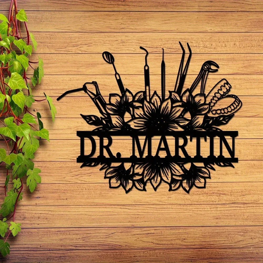 

Charming Reusable Peel - Stick Dental Wall Art. Metal, Personalized Art Deco. Great for Gardens & Parties.