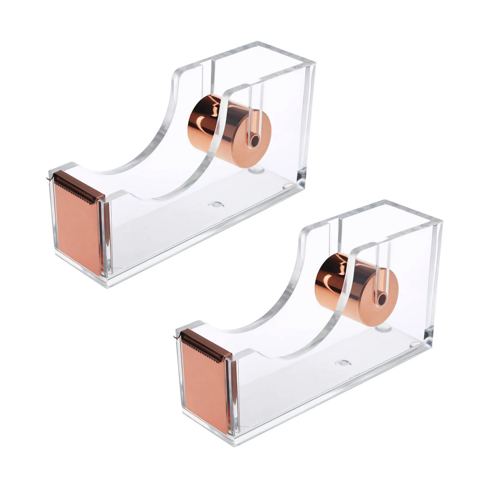efficient-2x-deluxe-acrylic-design-office-desktop-tape-dispenser-clear-rose-gold